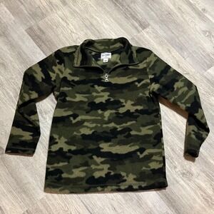 The Place Est‎ 1989 Kids Camouflage Fleece Quarter Zip Pullover Size L 10 12